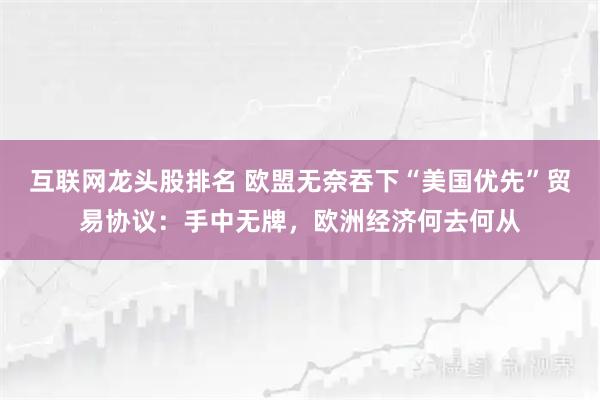 互联网龙头股排名 欧盟无奈吞下“美国优先”贸易协议：手中无牌，欧洲经济何去何从